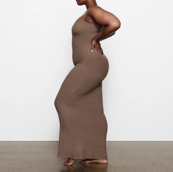 Soft Lounge Henley Long Slip Dress Oxide - Picture 2 of 5